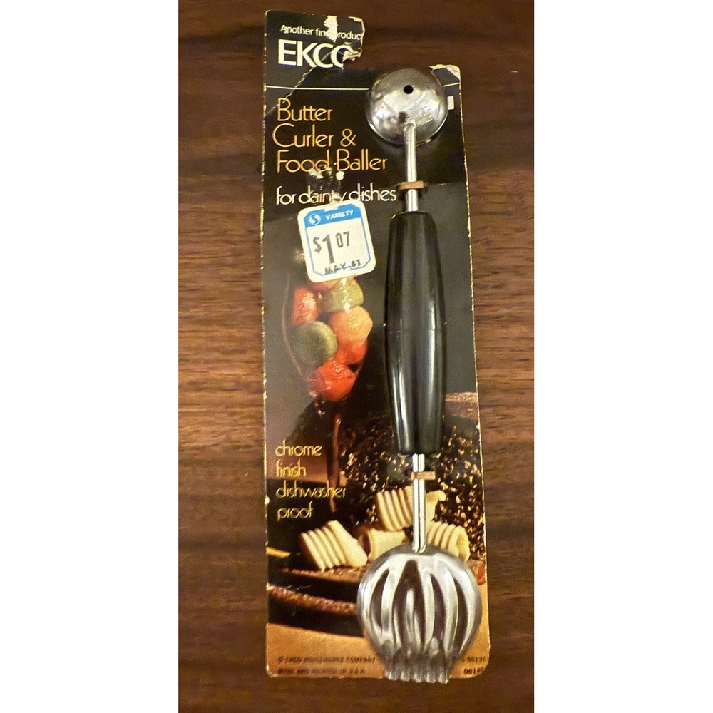 EKCO Butter Curler & Food Baller for Dainty Dishes Vintage Chrome NEW in Package